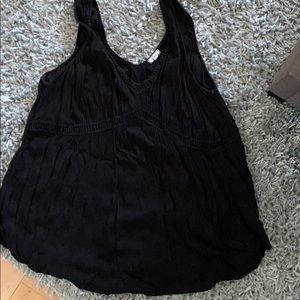 Black babydoll, gauze top